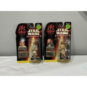 1998 Star Wars Episode 1 QUI-GON JINN & Obi-Wan Kenobi Commtech Set Hasbro 84085